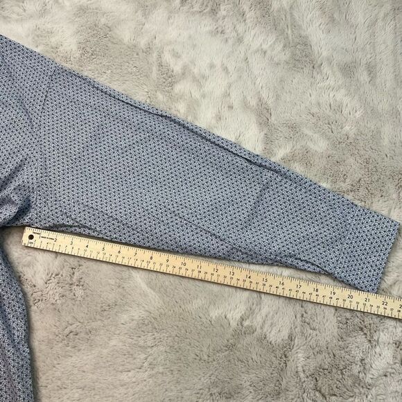 ROBERT TALBOTT Classic 100% Cotton Dress Shirt Size XXL Blue Pattern Button Up - Picture 7 of 8